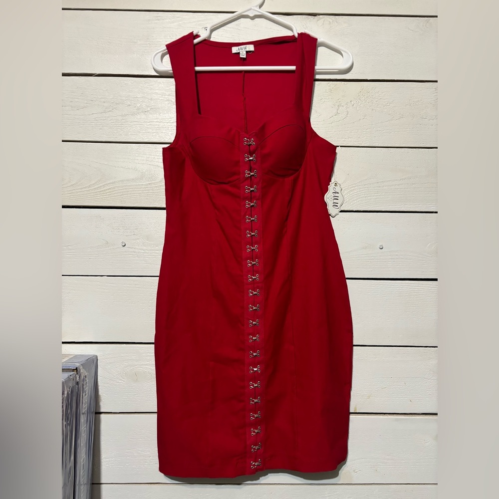 NWT AUW secret charm ladies sexy red dress. XL